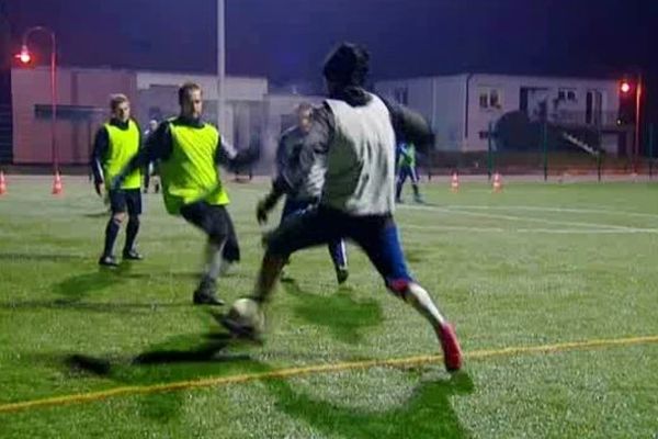 Les joueurs du SC Dinsheim à l'entraînement