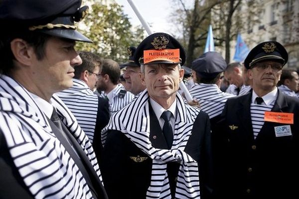 Rassemblement des pilotes d'Air France à Paris