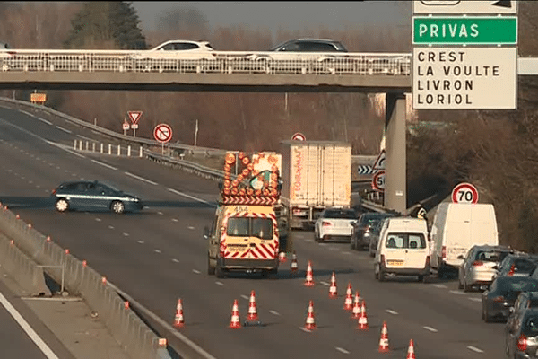 Jeudi 19 janvier 2017 à la hauteur du barrage de police sur l'A7