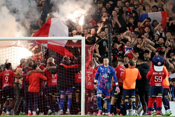 5 avril 2024. Au Stade Pierre Mauroy, Lille fête sa victoire 3 - 1 contre l'OM.