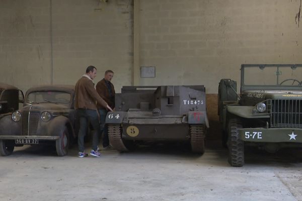 Véhicules de la Seconde Guerre Mondiale issues des collections du Mémorial de Caen.