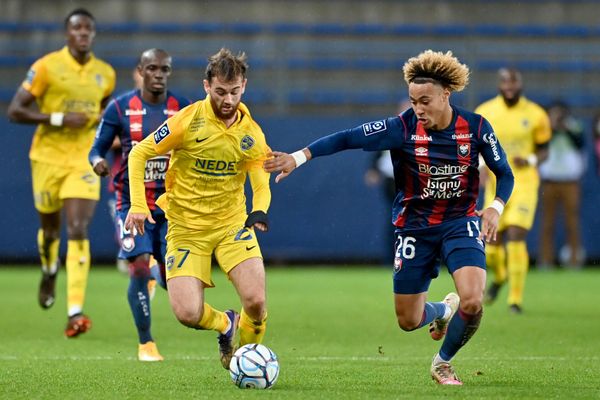 Les deux premiers buteurs de la rencontre, Bryan Soumaré et Alexis Beka Beka (ici au stade Michel-d'Ornano, ce 22 décembre).