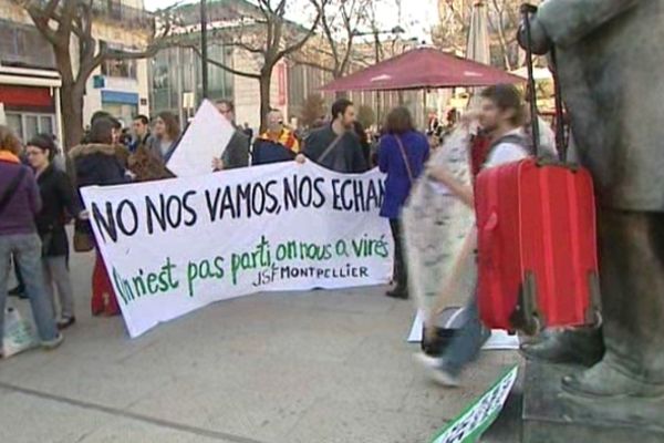 La manifestation du 7 avril place Jean Jaurès à Montpellier