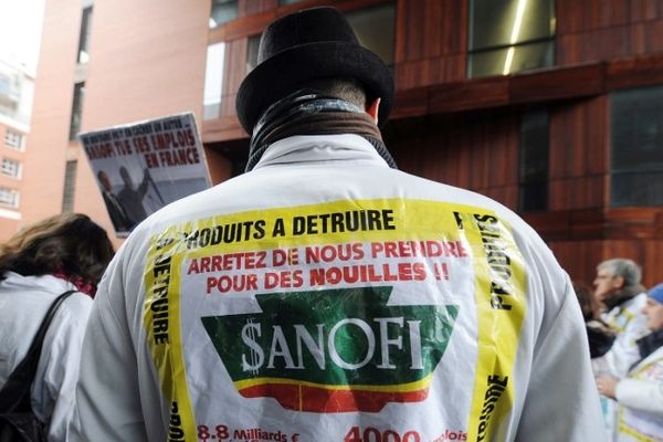 Manifestation des Sanofi à Toulouse le 4 février 2013.