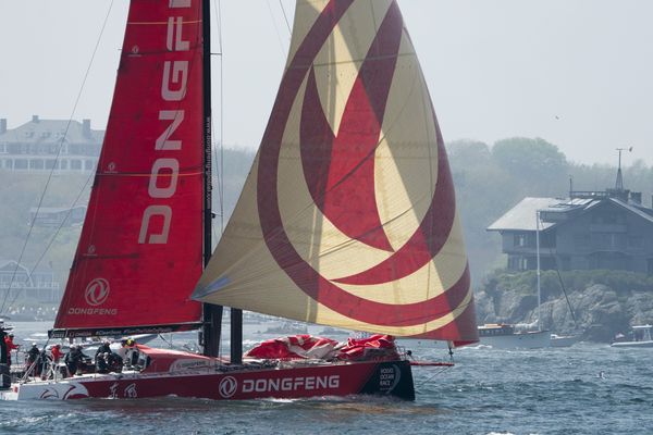 Dongfeng à l'arrivée de l'avant dernière étape à Cardiff en Ecosse