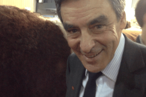 François Fillon rencontre Chabal au Salon de l'Agriculture 2013.