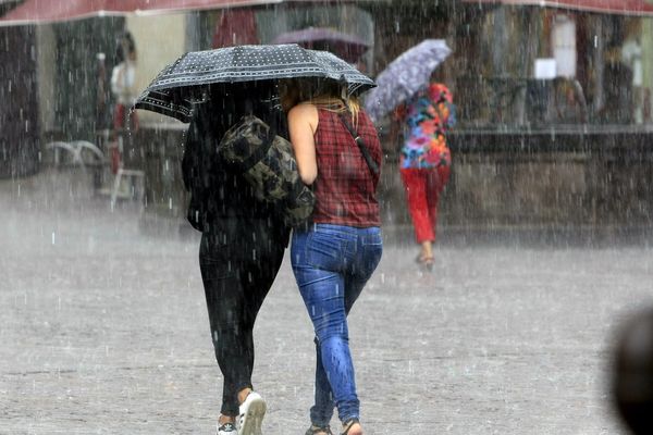 Sous les parapluies le 7 août 2014