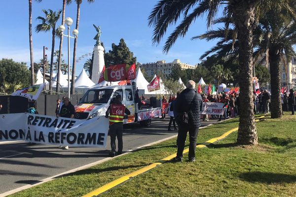 Nice : le cortège des manifestants contre la réforme des retraites.