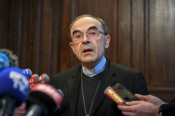 Le Cardinal Philippe Barbarin après sa relaxe jeudi 30 janvier à la cour d'appel de Lyon. Il était jugé pour non dénonciation à la justice des agressions pédophiles de l’ancien prêtre Bernard Preynat. 