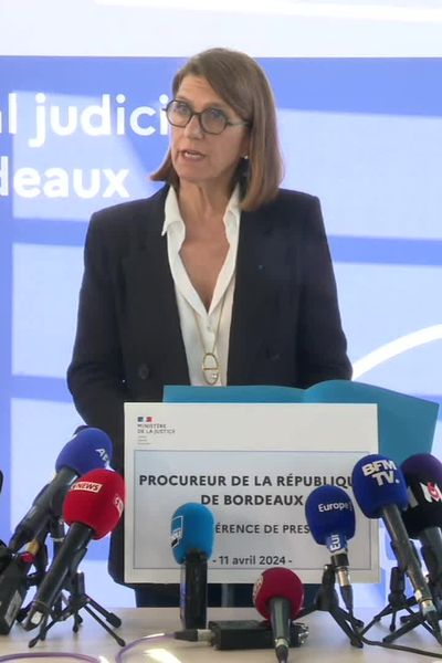 Conférence de presse de la procureur de la République de Bordeaux, le 11 avril 2024.
