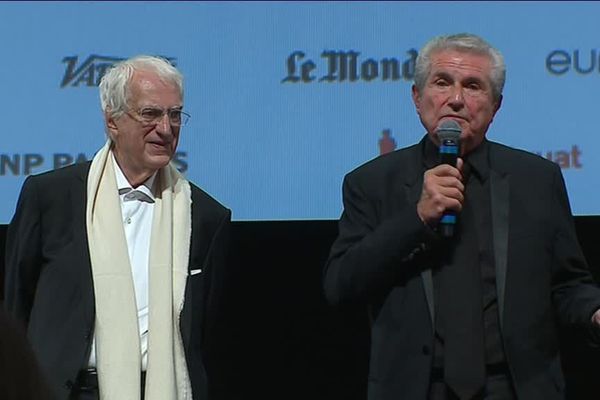 Claude Lelouch aux côtés de Bertrand Tavernier samedi soir au Festival Lumière, à Lyon