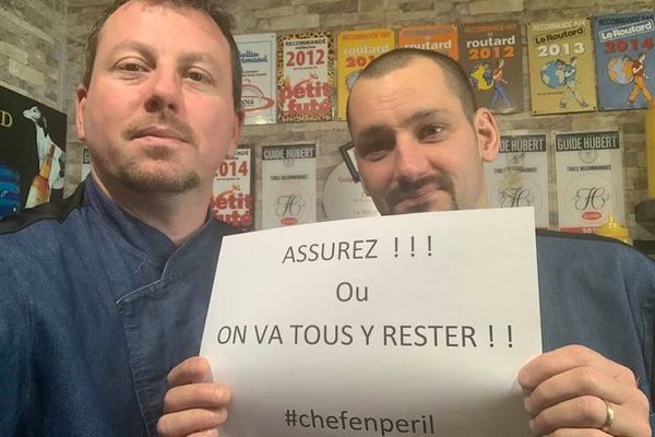 Les co-gérants du restaurant "La Récré" : Nous demandons aux assurances d’appliquer la perte d’exploitation prévue aux contrats. Il faut que le gouvernement déclare l’état de catastrophe naturelle sanitaire. Une photo publiée aussi sur la page facebook Resto ensemble