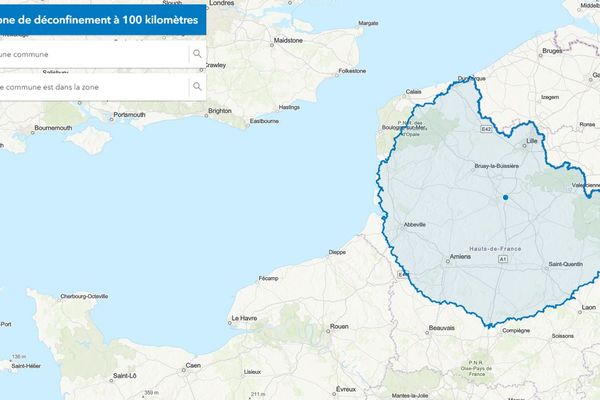 Un cercle de 100 km autour de Lille