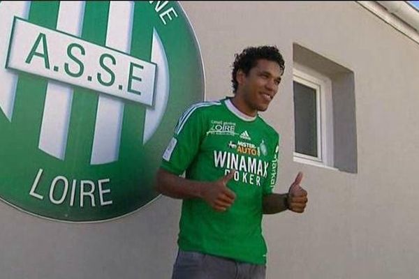 Brandao lors de son arrivée dans le club stéphanois, le 14/08/2012