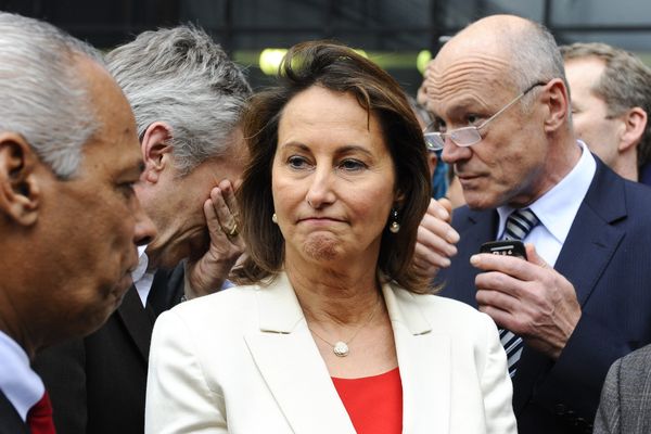 Ségolène Royal avec, à sa gauche, Alain Rousset, en février 2012. 