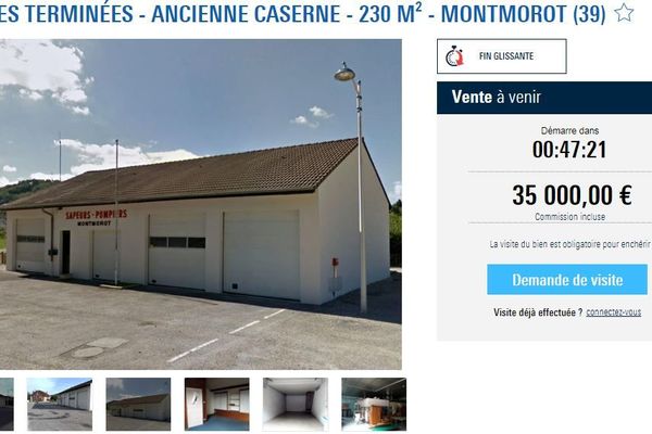 L'annonce telle qu'elle apparaît sur le site de ventes aux enchères agorastore.fr