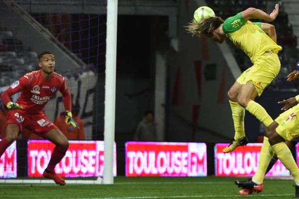 René Khrin a marqué l'unique but nantais contre Toulouse le 17 janvier 2018