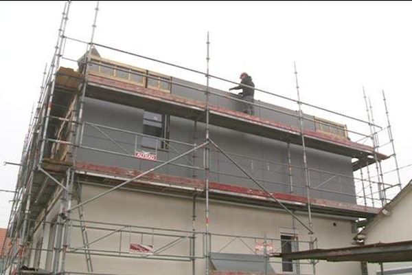 Un chantier de rénovation sur une maison de la commune de Bois-Guillaume, près de Rouen.