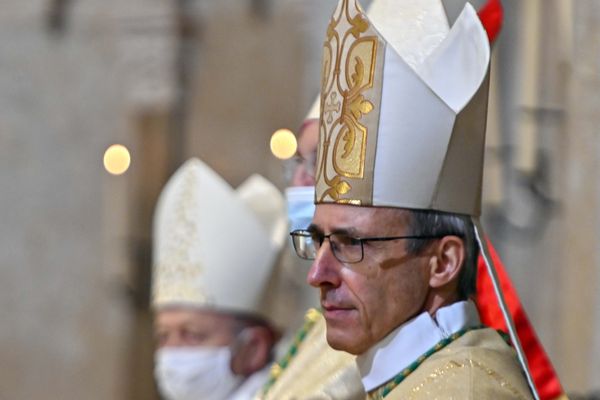 Lyon, le 20 decembre 2020 - Mgr Olivier de Germay, le nouvel archevêque du diocèse de Lyon, prend ses fonctions.