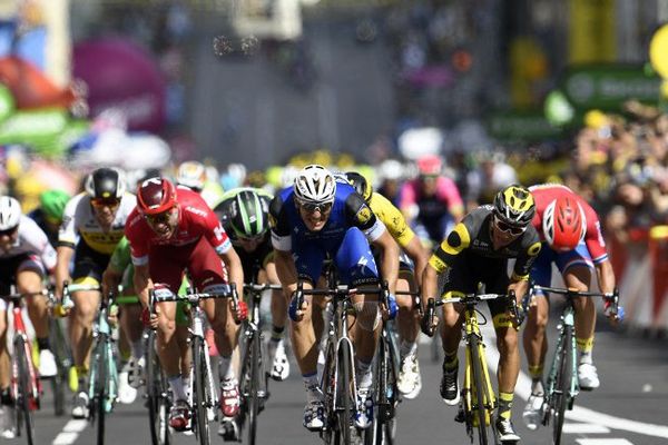 L'arrivée au sprint de la 4ème étape du Tour de France 2016 à Limoges.