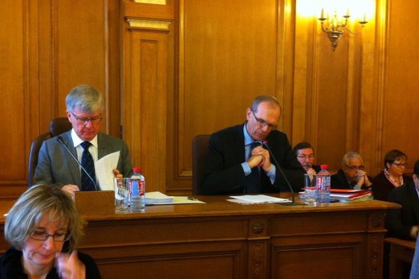 Yves Daudigny, président du Conseil Général de l'Aisne et Hervé Bouchaert, préfet de l'Aisne