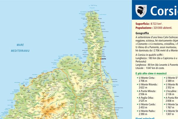 La première carte entièrement en langue corse avec la toponymie traditionnelle éditée par AEDIS  