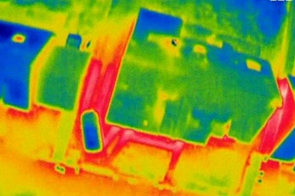 Image thermographique d'une maison