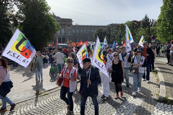 Manifestation du 1er mai à Strasbourg : des travailleurs et des syndicalistes sous le soleil
