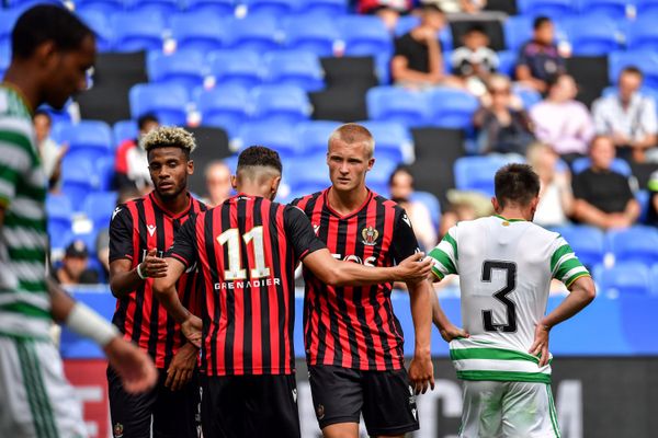 LOGC Nice lors du match amical contre le Glasgow Celtic FC, le 16 juilet 2020