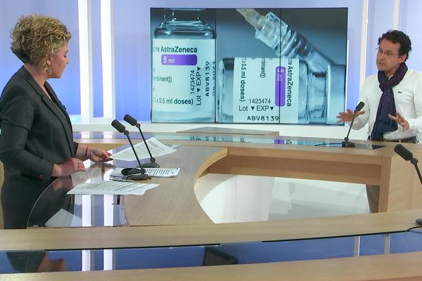 " Il ne faut pas focaliser sur les effets secondaires" estime Jean-Luc Cracowski, Professeur en pharmacologie, Directeur du Centre de Pharmacovigilance de Grenoble, invité du 19/20 de France 3 Alpes ce mardi 16 mars