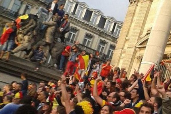 Sur la place de la Bourse à Bruxelles, ce mardi.