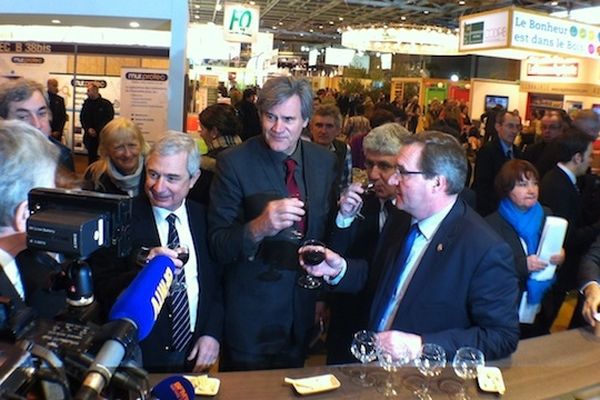 Stéphane Le Foll et Claude Bartolone au salon de l'agriculture