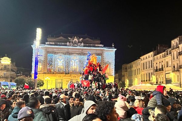 A Montpellier, on fête la victoire des Marocains contre le Portugal.