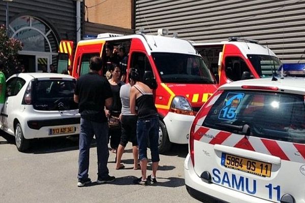 Berriac (Aude) - les services de secours en intervention auprès des riverains - 20 juin 2013.