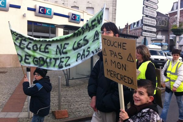 Dans les rues de Caudry, ce mercredi. 