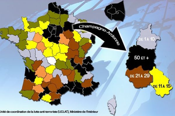 Nombre total de signalements enregistrés par le CNAPR et par les cellules départementales entre le 29 avril 2014 et le 21 mai 2015 (France Métropolitaine)