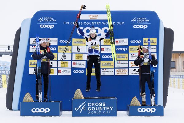 Delphine Claudel se hisse à la deuxième marche du podium sur le 10km libre individuel de la Coupe du monde de ski de Fond aux Rousses (Jura)