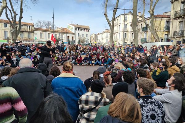 Montpellier - Des artistes ont réalisé des performances lors de la mobilisation - 23.01.21