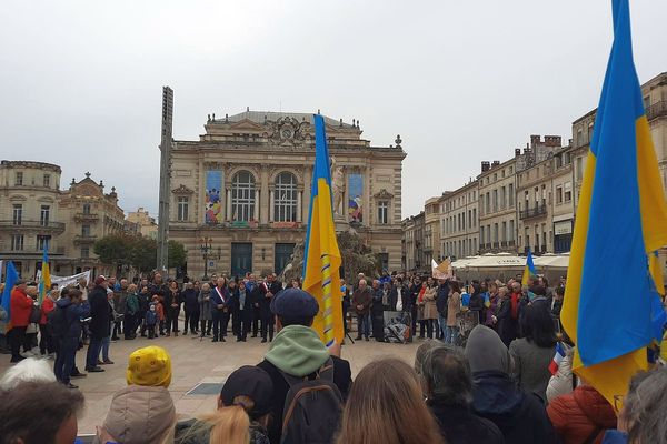 Montpellier - mobilisation pour le peuple ukrainien après un an de guerre - 25 février 2023.