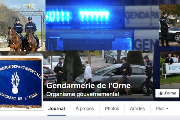 Capture d'écran de la page Facebook de la gendarmerie de l'Orne