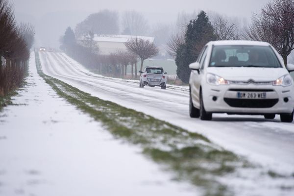 Neige en Artois le 18 février 2016.