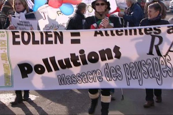 Manifestation contre l'énergie éolienne à Langres