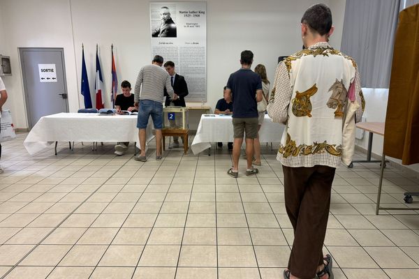 Bureau de vote à Montpellier lors des élections européennes du 9 juin 2024.