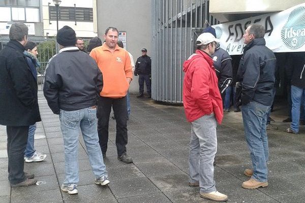 La manifestation des éleveurs de veaux à Rodez