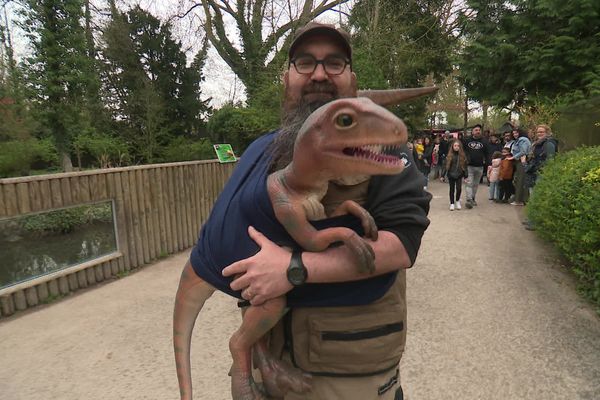 Le zoo d'Amiens a organisé un jeu de piste sur le thème des dinosaures pendant le week-end de Pâques.