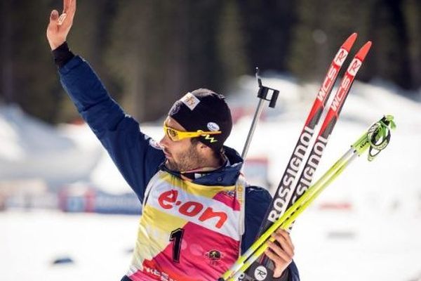 Martin Fourcade à Kontiolahti (Finlande), où il a terminé 2ème de la poursuite