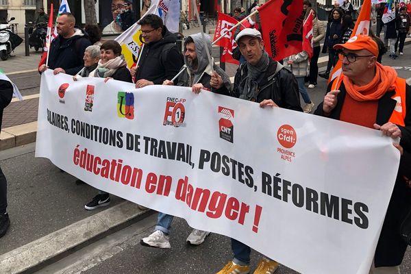 Mobilisation des enseignants à Marseille le 1er février 2024