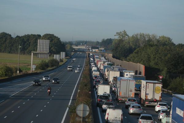 La semaine dernière, la CFDT et la CFTC avaient organisé une opération escargot sur l'A1