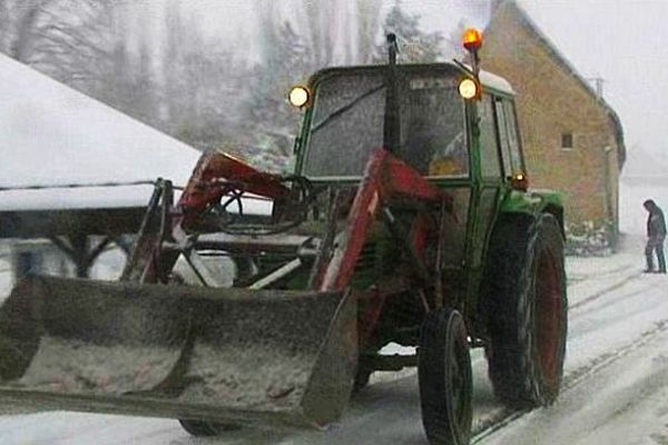 Boulon (Calvados) sous la neige, 11 mars 2013