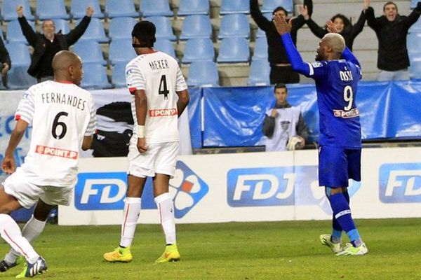 Coupe de la Ligue : Djibril Cissé après son but marqué contre le Stade Rennais 